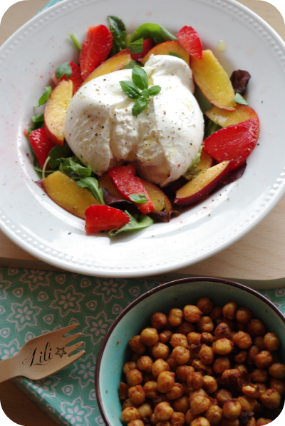 Pois chiche à la Romesco et burrata